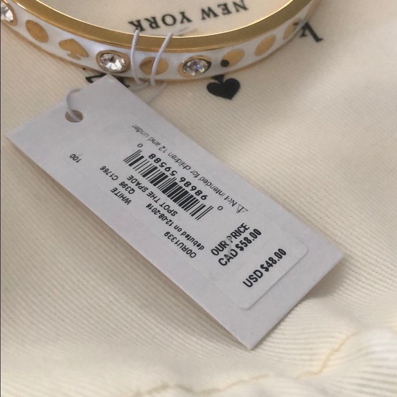 Kate Spade Spot the Spade Gold Bangle Bracelet - Picture 7 of 7